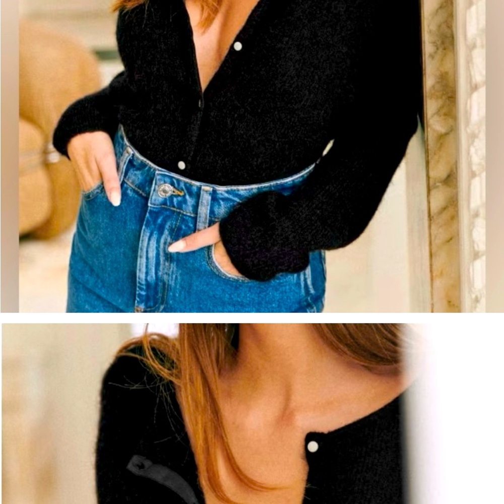 Sezane Gaspard Black Cardigan size Small